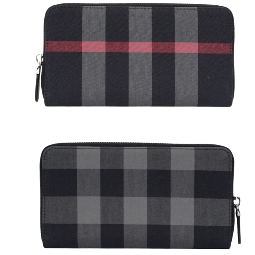 NEW $630 Burberry midnight blue and Red nova Check Wallet - Picture 9 of 9